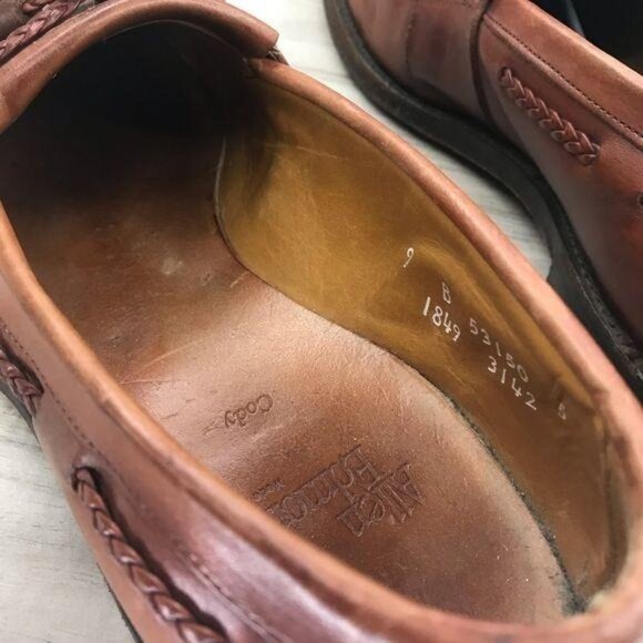 Allen Edmonds Loafers Mens 9B Cody Brown Leather tassel Woven Slip On Shoes main image 11